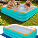 Inflatable Pool for Adults with Pump 102" X 68" X 22"