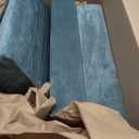 uxcell 4Pcs Twill Stretch Armrest Covers, Soft Armchair Slipcovers Couch Recliner Arm Cover for Chair Sofa Protector, Lake Blue