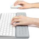 Buwico 2 in 1 Keyboard Wrist Rest Pad Wrist Support Keyboard Mat Wrist Rest Mouse Pad for Apple Magic Keyboard 2 (Gray)