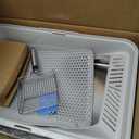 All Stainless Steel Sifting Litter Box with Lid,XL Extra Large Metal Sifting Cat Litter Box for Pine Pellets,High Sides Sifter Litter Pan System for Big Cats,Odor Control,Sifting Box Liners and Scoop