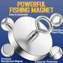 Super Strong Magnets, 1000 lbs (453 KG) Pulling Power Fishing Magnets, Large Magnet for Retrieving Items in Lake and Beach, Security Tags Removal Tool, 3.54 inch (90mm) Diameter