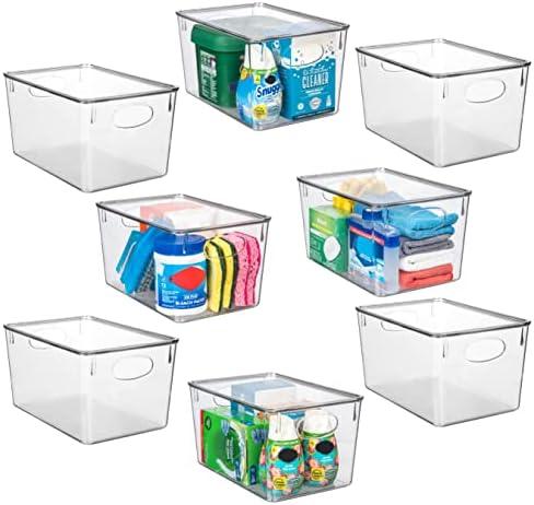 ClearSpace Plastic Storage Bins With lids, 8 Pack – Perfect Pantry Organization and Storage – Fridge Organizer, Pantry Storage Containers and Storage Bins, Cabinet Organizers