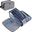 ZEEMO Travel Toiletry Bag for Men, Large Water-Resistant Double-Sided Full-Open Dopp Kit, Versatile Organizer for Shower and Hygiene Accessories, Bathroom Essentials, Cosmetics, Grey