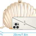 Women Evening Bag Acrylic Clutch Purse Shell Shape Shoulder Cross-body Chain Box Bag