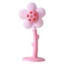 Baby Teething Toys 3-6 Months, Teether and Sensory Rattle for Babies 0-6 Months, Food Grade Silicone Teethers 6-12 Months, Infant Teething Relief Chew Toys, Sunnyflower Teether Toy BPA Free - Pink