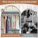 Closet Rod, 17 to 40 Inch 1.3 Inch Diameter Heavy-Duty Adjustable Closet Rods for Hanging Clothes Closet Hanging Rod Metal Matte Black Closet Poles for Wardrobes