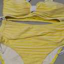 Women High Waisted Bikini Set Textured Cutout Tie Side Bathing Suit | Removable Pads, Adjustable Wide Straps, Tummy Control Cute Swimsuits, Sweetheart Neck, Wire Free, Pool Party, Beach Vacation (Yellow, )