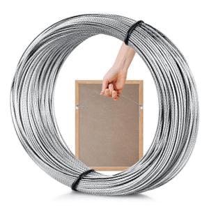 Picture Hanging Wire, 100-Feet Hanging Wire Heavy Stainless Steel line Rope for Photo Frame Picture, Holiday Decor, Crafts, Artwork, Mirror Hangings, Supports Up to 30lbs