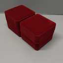 LETURE 4 Pieces Classic Velvet Bracelet Bangle Pendant Necklace Gift Box, Travel Jewelry Box Display Storage Case for Gift, Wedding, Engagement, Proposal, Birthday (4PCS Bracelet-RED)