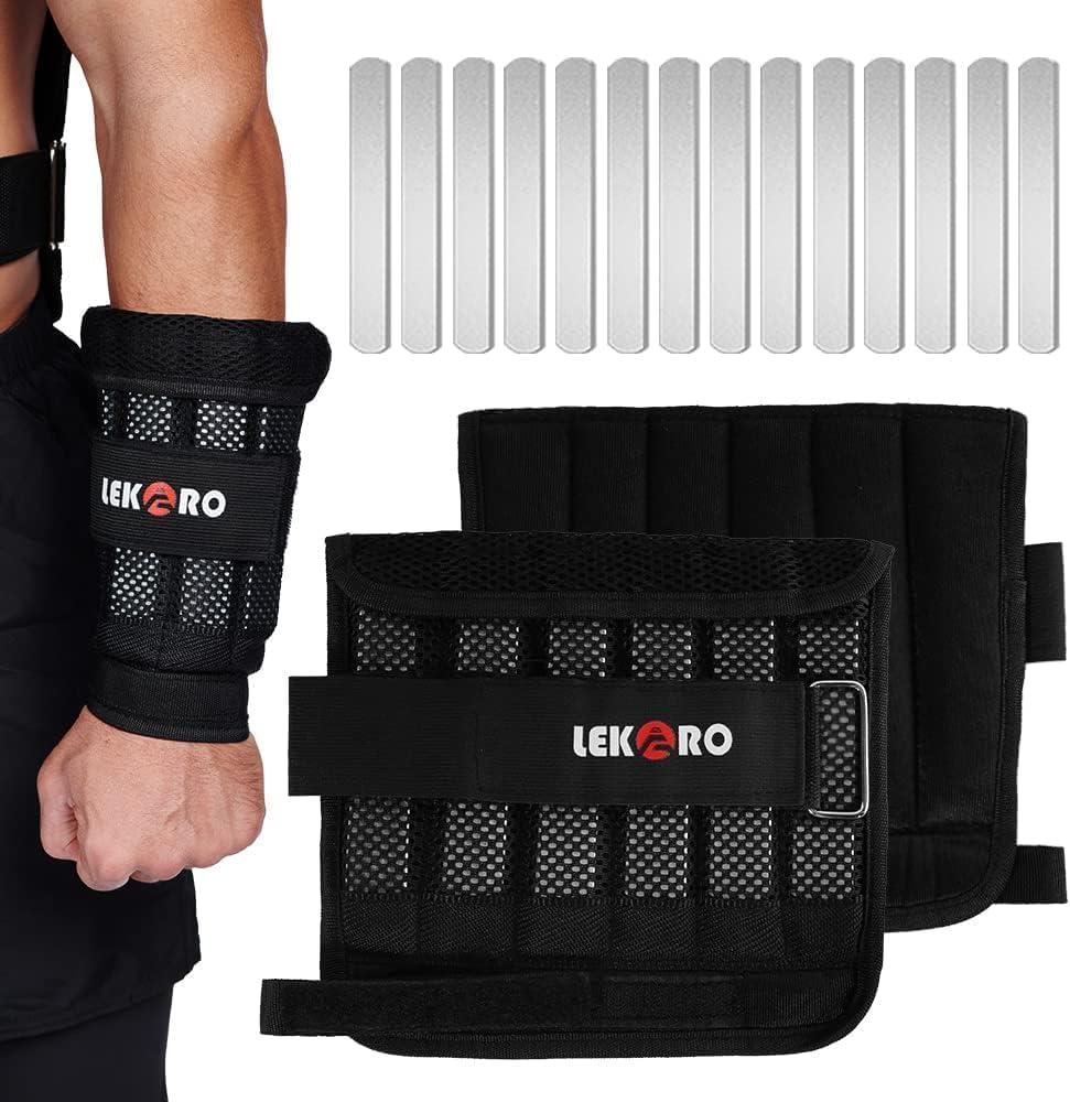 Wrist Ankle Weights with Removable Steel Bars, 1 Pair Adjustable Arm Leg Weights for Men and Women, No Leakage Design, Weighted Wrist Bands for Walking Jogging Yoga Pilates, 6LBS