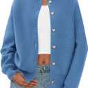 PRETTYGARDEN Cardigan for Women 2026 Fall Fashion Long Sleeve Trendy Button Down Work Office Sweaters Cute Winter Jacket (M)