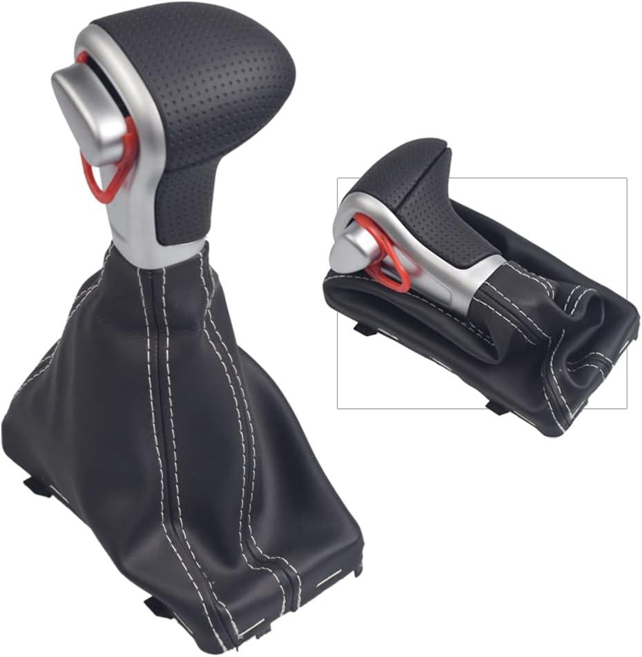 Hacreyatu Automatic Shift Knob Gaiter Boot for Audi A4 B8 2009-up atAudi A5 2008-2015 atAudi Q5 2010-up at (Model 8)