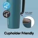 Owala SmoothSip Slider Stainless Steel Insulated Travel Mug with Handle, 100% Leak Proof, For Hot and Cold Drinks, Travel Friendly with Sliding Lock Lid, 24 oz, BPA Free, Leak Proof, High Dive