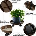 6 Packs 15 Extra-large Plant Caddy Plant Saucers on Wheels Rolling Plant Stands Heavy-duty Plant Dolly Plastic Planter Roller Base Pot Movers Outdoor Plant Tray Coaster, Clear Plant Saucers x 6