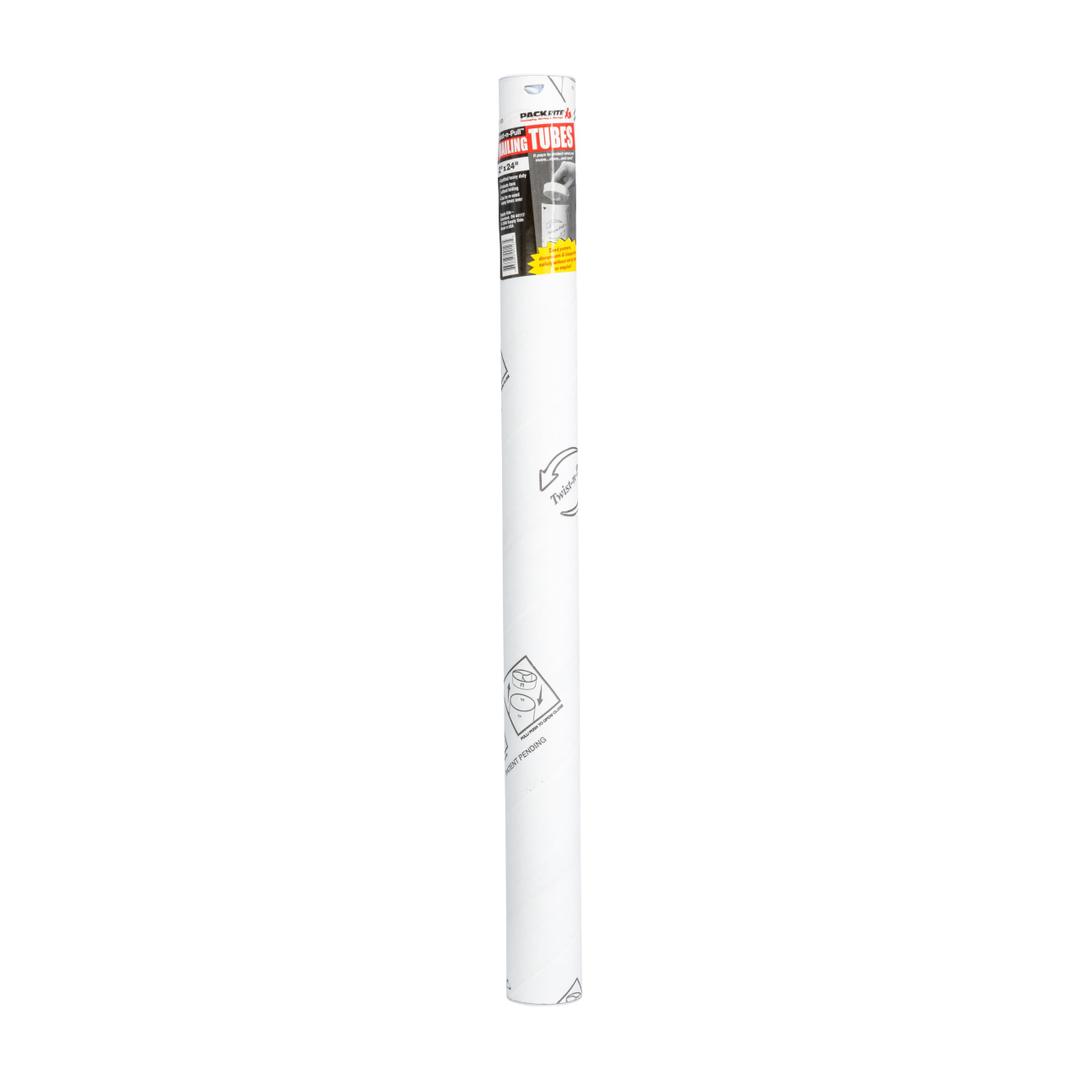 PackRite Heavy Duty Cardboard Mailing Tubes with Patent-Pending Twist-N-Pull Cap, Secure and Durable Shipping Solution, 12 per case (2" X 24")
