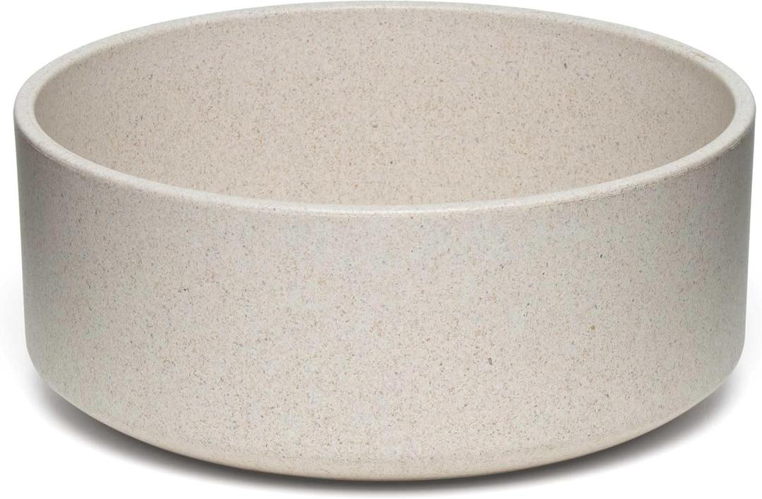 Loving Pets - Dolce Bamboo - Eco-Friendly Pet Bowls & Dishes for Dog, Cats, Puppy Food and Water Dish -Sustainable and Dishwasher Safe, Made with Real Bamboo (L, Oat-Beige)