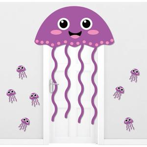 Jellyfish Door Border Cutouts for Education Under The Sea Bulletin Board Set Ocean Themed Classroom Door Decorations Kit Sea Jellyfish Doors Wall Decor for DIY Craft Bulletin Decoration Ocean Party