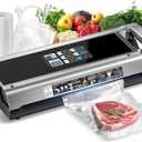 Food Vacuum Sealer Machine, 95KPa Powerful Food Saver with Dry/Moist/External Vacuum Modes, Built-in Cutter & Bag Storage, Single/Double Sealing, 1 Bag & 15 Pre-cut Bags