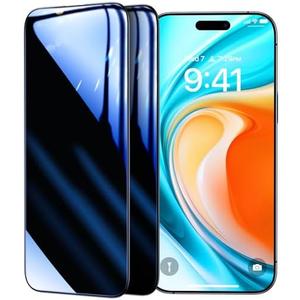 TORRAS Stealth for iPhone 15 Pro Max Privacy Screen Protector with High Definition Durable&Tough 9H Tempered Glass for iPhone 15 Pro Max Screen Protector [Anti-Spy] Easy Installation, 2-Pack, 6.7"