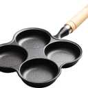 4 Cup Eggs Pan, Cast Iron Fried Egg Pan Pancake Pan Burger Omelet Cooker Griddle Egg Skillet for Breakfast, Kitchen Cookware for Gas Stove and Induction Cooker