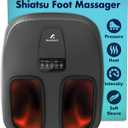 Shiatsu Foot Massager with Heat & Deep Kneading - Relieves Plantar Fasciitis, Neuropathy & Foot Fatigue - Features Adjustable Heat & 3 Compression Setting - Fits Up to Mens Size 14 - HSA/FSA Eligible