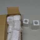 LETINE 12pcs White Vertical Stripe Glass Candlestick Holders - Chic Taper Candle Sticks Holder Set for Elegant Dining & Home Decor - Ideal for Wedding Centerpieces, Parties, and Celebrations