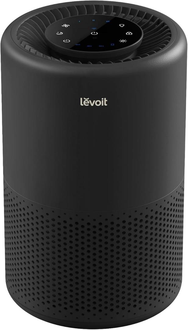LEVOIT Air Purifier for Home Bedroom Dorm Room, Smart & Voice Control, AHAM VERIFIDE, 3-in-1 Filter With HEPA Sleep Mode, for Pollen, Pollutants, Smoke, Dander, Dust, Core 200S-P, Black