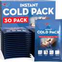 Instant Ice Cold Packs - 30 Individual Packs (7”x5”) Cold Therapy Ice Packs for Pain Relief, Inflammation, Swelling, Sprains, Sprained Muscles, Toothache - Sport Temp