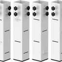 Fixirons 4 Pcs Carbon Steel Dorm Bed Risers 3.15" Diameter Metal Bed Riser Tall Bed Riser for College Dorm Wooden Bed Frame, Table Adjust Height 3.2", 5.1" Fit for Bed Leg 2.33.1"(Long)