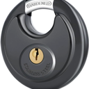 DAYGOS Waterproof Keyed Padlock, 3/8 Inch Shackle, Stainless Steel Disc Storage Locks with Keys for Outdoor Use, 1 Pack, Black