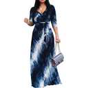 PinkPatty Women's Plus Size Maxi Dress 3/4 Sleeves Casual Flowy Long Dress for Vacation with Pockets, 3XL