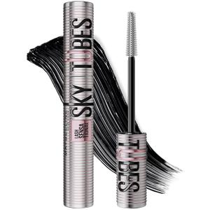 Maybelline Lash Sensational Sky Tubes Tubing Mascara, Extension-Like Lengthening Mascara, 24HR Eye Makeup with Shea Butter & Castor Oil, Very Black, 1 Count