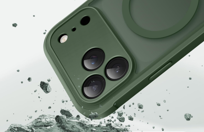 BERFY for iPhone 17 Pro Max Case, Compatible with MagSafe, Built-in Privacy Screen Protector, Camera Protection, Shockproof ", Translucent Deep Green