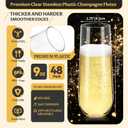 Showgeous 48 Pack 9oz Stemless Champagne Flutes Plastic Champagne Glasses
