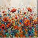 Art Remedy Beautiful Garden Bloom Gallery Wrapped Impressionism 1 Piece Canvas Wall Art/Monet And Van Gogh Inspired Art, 16" x 16", Gallery Wrapped