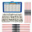 BOJACK 5x20 mm Fuse Holder Inline Screw Type with 16 AWG Red Wire + 15 Values 150 Pcs 5x20mm Fast Blow Glass Fuses 250 V 0.1 0.2 0.25 0.5 1 1.5 2 3 4 5 8 10 12 15 20 A Assortment Kit