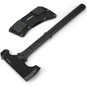Hitdudu Camping Axe and Hatchet, 15.7" Tactical Tomahawk with Hammer Face, Nylon Fiber Handle for Outdoor Survival Hiking Camping