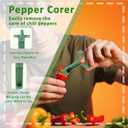 Suuker 2-in-1 Pepper Corer Set,Pepper Seed Corer,Apple Core Remover Tool,Fruit and Vegetable Core Remover,Kitchen Gadget for Bell Chili Plant,Zucchini,Balsam Pear