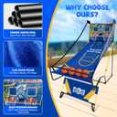 Arcade Basketball Game,Foldable Indoor Dual Basketball LED Scoring System with Sound Effects,Game Modes for Home, Rec Room.Fun for All Players, Large