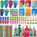 Budbof 168 Pcs Christmas Party Favors for Kids Bulk, 24-Pack School Stationery Set with Notebook Pencils Erasers Rulers Treat Bags for Classroom Gift Exchange Students Prizes Reward