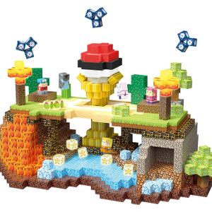 200pcs Magnetic Blocks, 1 inch Magnetic Building Blocks Set for Kids Ages 3+, Montessori Sensory Stacking Toys Construction Toys for Boys