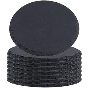 ZOENHOU 5 Pack 8 Inch Slate Cheese Board,Natural Slate Cheese Plates, Black Slate Serving Plates For Cheese,Meat,Appetizers