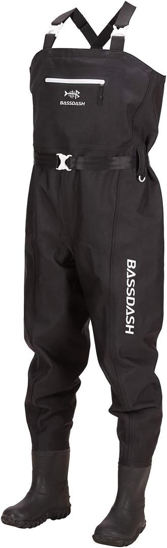 BASSDASH 3D Boot Foot Game Wader Ultra High Strength Nylon PVC Fishing Hunting Chest Waders for Men
