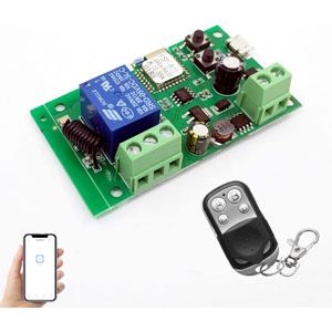 1-Channel Ewelink App Remote Control WiFi Wireless Switch Relay, self-Locking, Interlock Mode, with 433RF Remote Control, Used to Access and Control Smart Garage Doors