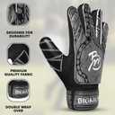 3 x BM Soccer Goalie Gloves for Kids Boys Children,Youth & Adult Football Goalkeeper Gloves with Double Wrist Protection and 4mm Latex Anti-Slip Strong Grips Palm (2, Black)