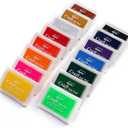 Lsushine Craft Ink Pad Stamps Partner DIY Color,15 Color Craft Ink Pad for Stamps, Paper, Wood Fabric (Pack of 15)