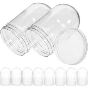 VOSAREA 10pcs Plastic Snow Globe DIY Clear Light Bulbs Snow Globes Water Globe Jar with Screw Off Cap Candy Cookies Jar for DIY Crafts Plant Flower Moss Landscape