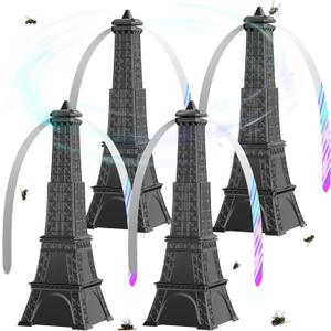 Fly Fans for Tables, Fly Repellent Fan Keep Flies Away, Battery Powered Bug Fans with Holographic Blades for Picnic, BBQ, Restaurant, Party and Kitchen, Indoor and Outdoor 4 Pack