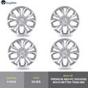 TangMiGe 4-Pack Universal Hubcaps Wheel Covers Replacement R15, Steel Wheel Rim Cover for Most Cars Trucks Sedans SUV, 15" 15 in Hub Caps (Silver Color, 15 inch)