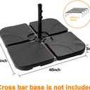 4Pcs Heavy Duty Cantilever Offset Crossbar Patio Umbrella Stand Base with Fill Spouts for Water or Sand